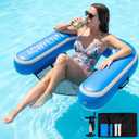 Inflatable Floating Pool Chair, Heavy Duty Pool Float Chair for Adults, Floating Chairs for Lake, Pool Lake Water Floats for Adults
