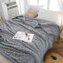 PU MEI Sherpa Throw Blanket for Couch Sofa 90*80- Fleece Tufted Fuzzy Soft Cozy Blanket for Bed, Thick Warm Blanket for All Seasons, (Dusty Blue, 80"*90")