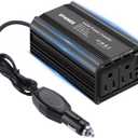 400W Power Inverter 12V DC to 110V AC, Car Charger Plug in Adapter Outlet with PD 65W USB-C&QC 18W Port, Portable Power Converters for Laptop Vehicles Camping Road Trip Essentials Adults-Black