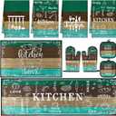 10 Pcs Farmhouse Kitchen Decor Sets 4 Teal Green Kitchen Dish Towels 2 Teal Pot Holders 2 Oven Mitts Glove 2 Brown Rustic Non Slip Rugs and Mats for Floor Home Decorations Accessories Mom Gifts