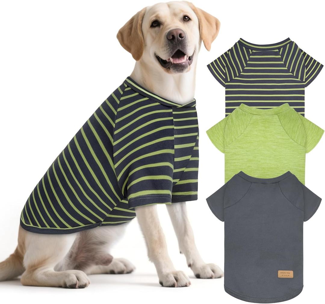 KYEESE 3Pack Dog Sweater, Soft Pet Sweatshirt Stretchy Pullover Dog Sweater for Dogs Girl Boy, Fleece Lightweight Pet Shirt Clothes with Sleeves, 2XL