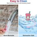 2 x Straw Cover Compatible With Starbucks Cup, 7Pcs Reusable Drinking Straw Cover, Splash Proof Straw Cover Cap, Straw Covers Cap for Tumbles,Cups Accessories (7-8MM-7PCS).