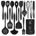 AOTHOD Silicone Cooking Utensils Set - 446°F Heat Resistant Kitchen Utensils,Turner Tongs,Spatula,Spoon,Brush,Whisk,Kitchen Utensil Gadgets Tools Set for Nonstick Cookware,Dishwasher Safe (BPA Free)