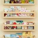 Onlysky Set of 4 Wall-Mounted Kid's Bookshelf - Wood Floating Nursery Book Shelves - Durable Wood Construction - Ideal for Nursery Decor, Kids Room, Toy Storage (16.5 Inches)