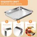 Baking Sheet Set of 3, Stainless Steel Cookie Sheets Baking Sheet Pan, 10.5/12.4/16 Inch, Thicker and Firmer Baking Pans Set, Non-stick, Non toxic & Heavy Duty & Easy CleanDishwasher Safe