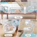 8 in 1 Acrylic Hamster Cage with all accessories,2-Layer Hamster House with full transparent Viewing,Top Open Mouse Cage for Pet Mice,large Hamster Habitat for Dwarf Hamster,Gerbils; 18"x11"x13.4"