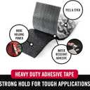 VELCRO Brand Heavy Duty Tape | 16 Foot Roll | Strong Sticky Back Adhesive Holds up to 10 lbs | Industrial Strength Fasteners for Indoor or Outdoor Use | 1-1/2in Width, Black (VEL-30838-USA)