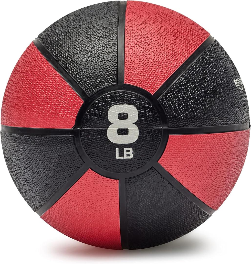 Amazon Basics Weighted Medicine Ball for Core Strength, Strength Training, Full-Body Workouts and Balance Exercises, 8-Pound