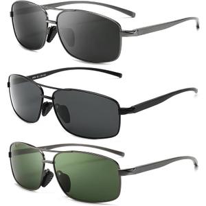 SUNGAIT Ultra Lightweight Rectangular Polarized Sunglasses Men UV400 Protection