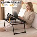 Laptop Bed Desk, 5-Angle Adjustable Bed Laptop Table with Cup Holder | Foldable Laptop Stand for Couch & Sofa, Portable Laptop Tray for Adults Writing Reading Eating, Black