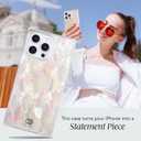 COCOMII Rectangle Case for iPhone 15, Compatible with MagSafe, Natural Real Mother of Pearl