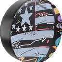 Moonet Spare Tire Cover for RV Trailer, SUV, Truck，Waterproof PVC Faux Leather Tire Cover with Flag Pattern, Tough Tire Wheel Soft Cover (Fit for Tire Diameter 27"-29")