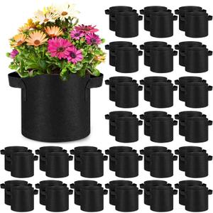 Nuanchu 100 Packs 2 Gallon Grow Bags Bulk Aeration Fabric Pot with Handles Thickened Nonwoven Garden Bags to Healthy Root Growth Vegetables Heavy Duty Grow Pots Planting Bag Planter for Flower Fruits