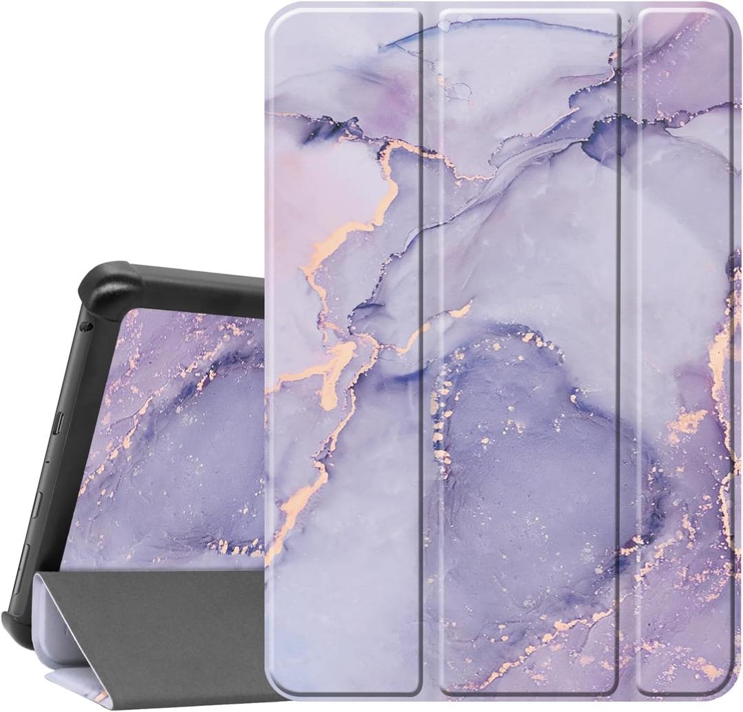 Famavala Shell Case for 8-inch Tablet (12th /10th Gen, 2024/2022 Release), Trifold Stand Cover with Hard Back Shell, not fit for LG/Lenovo/TCL 8 Tablet (Purple Marble)