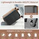 Kono 24 Inch Luggage Suitcase with Spinner Wheels TSA Lock Lightweight PC+ABS Hardside Medium Checked Luggage Durable Rolling Suitcase Apricot Grey
