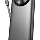 Portable Charger 10000mAh, Power Bank Fast Charging with Built in Cable 5V/3A Slim Battery Pack (Dark Black)