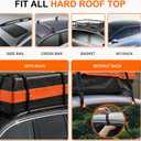 15 Cu Ft. Car Rooftop Cargo Carrier Bag Car Roof Top Bag Cargo Carrier | Fit All Vehicle with/Without Rack, Includes Anti-Slip Mat, 8 Reinforced Straps, 6 Door Hooks, Luggage Lock