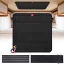 Foldable Magnet RV Blackout Ventilation Shade, 16 " Skylight Vent Cover for Camper Trailer Fan (16.25 x 16.25 inches, Black-Skylight Fit)