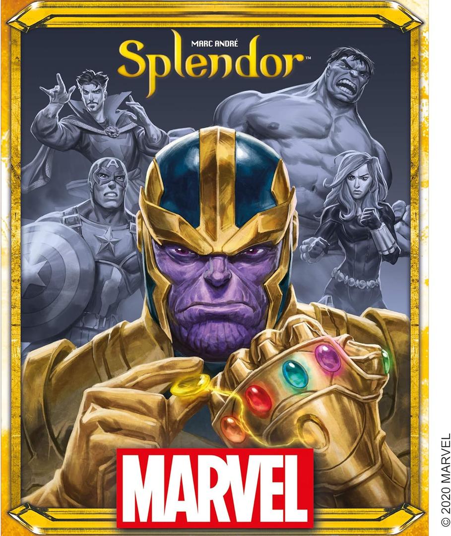 Asmodee Marvel Splendor Board Game - Unite Heroes and Gems in an Epic Strategy Adventure, Family Game for Kids and Adults, Ages 10+, 2-4 Players, 30 Minute Playtime