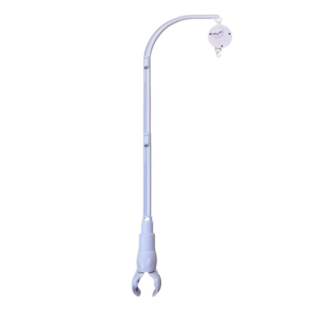 32 inch Crib Mobile Arm Nursery Mobile Arm Baby Mobile Hanger,Extra Long Mobile Arm for Crib,with Music Box,The Claw Part can be Adjusted Width (Crib Mobile Arm with Music Box)
