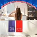 FuWeave 3 Pcs Patriotic Hand Towels 13.7 x 29.5 Inch 4th of July 250th Anniversary Embroidered Cotton Red Blue White God Bless America Bathroom Kitchen Dish Towel for Independence Memorial Day Decor