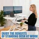 Standing Desk Converter, Height Adjustable Sit to Stand Riser, Dual Monitor and Laptop Workstation with Wide Keyboard Tray, Desk Lifter for Home Office