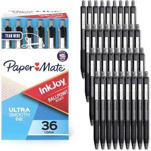 Paper Mate InkJoy 300RT Retractable Ballpoint Pens Medium Point (1.0mm) Black Pack of 36 Ideal for Office Supplies Journaling and Writing Accessories