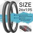 Hycline 2-Pack Mountain Bike Tires Set: 20/24/26/27.5-inch Folding Replacement High-Performance Wear-Resistant Bicycle Tires and Pair Inner Tubes with Tire Levers for MTB Off-Road Bike