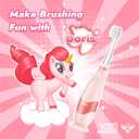 Papablic Toddler Sonic Electric Toothbrush Kids for Ages 1-3 Years, Baby Electric Toothbrush with Cute Unicorn Cover and Smart LED Timer, 4 Brush Heads (Doris)