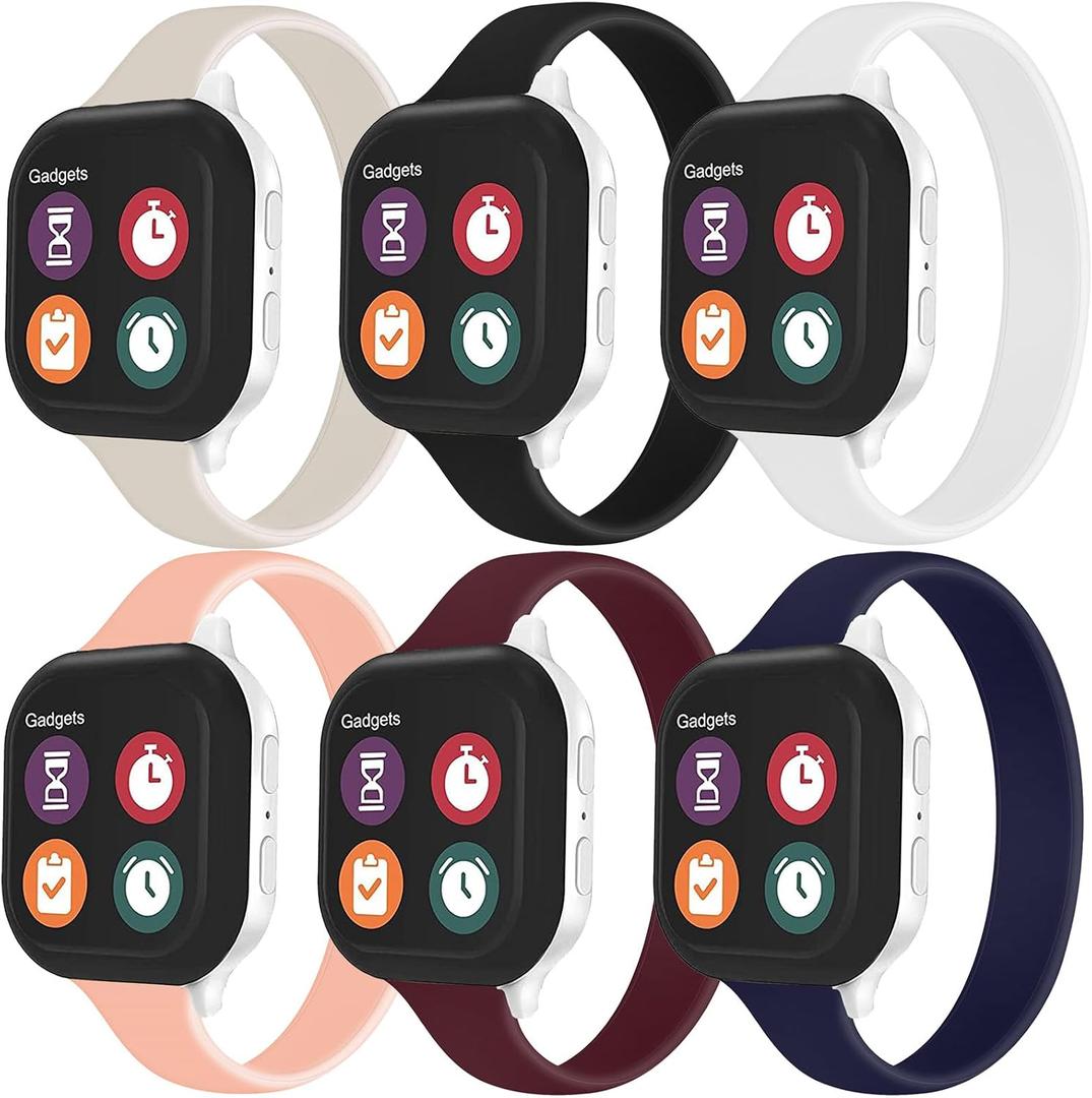 Solo Loop Slim Band Compatible with Apple Watch Bands 38mm 40mm 41mm 42mm 44mm 45mm 46mm, Stretchy Silicone Elastic Women Sport Thin Strap for iWatch Series 11 10 SE 9 8 7 6 5 4 3 2 1