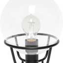 Elegant Designs LT1180-BLK 10" Glistening Globe Table Lamp with Clear Glass Shade, for Living Room, Bedroom, Office, Black