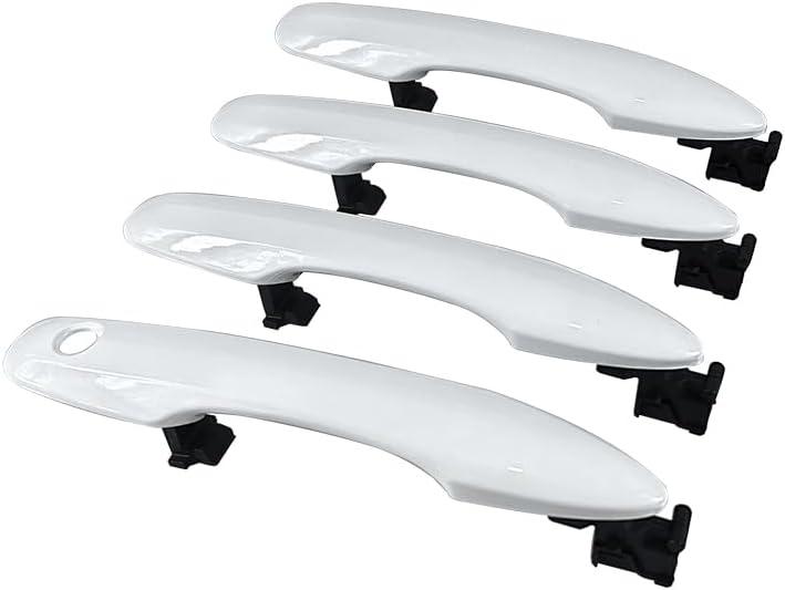 1 Lot 4 Doors White Exterior Door Handle Compatible with 2019-2023 Toyota Camry 2019-2023 Corolla 2020-2023 Avalon