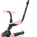 QPLAY Sema EVO 5 in 1 Scooter with Seat Push Handle and LED Lights on Wheels and Running Board with Dynamo Operation, 1 to 6 Years, 50 kg Load Capacity, Foldable