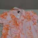 Women Boho Floral Tops, Summer Puff Short Sleeve Dressy Casual Shirts, XS Pink