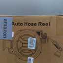 Retractable Garden Hose Reel 1/2" 100ft, 2-in-1 Wall Mount & Portable Auto Rewind Water Hose Reel with Any Length Lock & 180° Swivel, Heavy Duty Outdoor Hose Storage for Garden, Patio and Car Washing