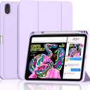 Case for iPad (A16) 11th Generation 11-inch 2025, DJ&RPPQ with Pencil Holder-[Auto Wake/Sleep] Slim Folding Stand Cover with Soft TPU Back Cover - (A16-Light Purple)
