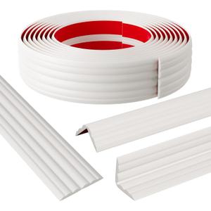 Wall Corner Protector & Edge Guard, Peel and Stick Wall Trim Moulding Inside & Outside Corner Molding Trim Caulk Strip, Self Adhesive Trim for Wall Edge, Ceiling, Countertop, 1.6 W x10 LWhite