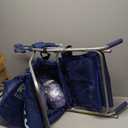 RollX Foldable Storage Wagon with 4 Balloon Wheels, Rear 13 Inch & Front 7 Inch Beach Tires (Pump Included) - Blue