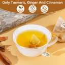 BEICAI 240g/120-Count Premium Turmeric Ginger Cinnamon Tea Bags | 100% Natural, Triangular Corn Fiber for Full-Bodied Brew | Supports Digestive & Immune Health (120) (EXP 04/14/27)