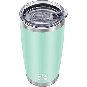 WETOWETO 20oz Tumbler, Stainless Steel Vacuum Insulated Water Coffee Tumbler Cup, Double Wall Powder Coated Spill-Proof Travel Mug Thermal Cup for Home Outdoor (Light Green, 1 Pack)