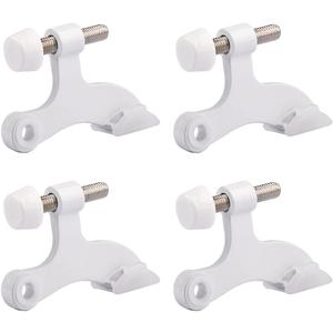 HOMOTEK 4 Pack Hinge Pin White Door Stopper,Adjustable Deluxe Heavy Duty Door Stopper 2-1/2"x1-3/4,with White Rubber Bumper Tips