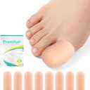 Silicone Toe Protectors,4 Pairs Soft Gel Toe Protectors for Men & Women-Toe Caps for Foot Pain Relief-Toe Sleeves for Ingrown Toenails, Corns, Calluses, Blisters(Skin Color+4L))