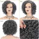 XIUFAXIRUSI XIUFAXIRUSI Short Curly Afro Wigs for Black Women Grey Kinky Curly Full Hair Wig Synthetic Natural Salt N Pepper Heat Resistant Wigs for Daily Use