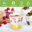 EASERCY 50 Pack 5 oz Plastic Dessert Cups with Lids, Yogurt Parfait/Appetizer Cup with Lids for Party, Mini Dessert Cups with Spoons Dessert Shooter Cups for Pudding, Fruit and Ice Cream