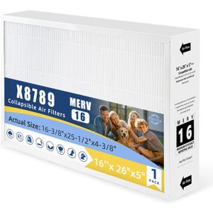 X8789 Replacement Filter For Lennox X8789 16x26x5 Furnace Filter 1-PACK | For PureAir PCO16-28 MERV 16 High-Efficiency Air Cleaner