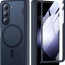 MOBOSI for Z Fold 5 Case Magnetic Hinge Coverage Protection, [Compatible with Magsafe], Galaxy Z Fold 5 Case Front Screen Protector, Shockproof Full Body Phone Case for Samsung Galaxy Z Fold 5, Black