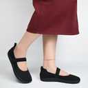 Women's Barefoot Mary Jane Flats - Wide Toe Box & Round Toe Knit Ballet Flat Shoes, Comfortable Dressy Casual Office Shoes, 6.5