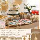 Tioncy Set of 6 Gold Cake Stand Round Metal Cake Stands Antique Gold Dessert Display Cupcake Pastry Candy Display Plate for Wedding Birthday Party Event Bridal Celebration Table (Simple)