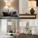 Set of 2 Drum Lampshades for Table, Floor & Bedside Lamps - 13 * 13 * 10 inch, Medium Beige Gray Shades - Natural Fabric Spider Fitter - Modern & Rustic Interiors - By GO&SO Assembly Required