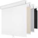 ChrisDowa Cordless Blackout Roller Shades for Windows, Thermal Insulated UV Protection Pull Down Shades, Total Blackout Window Blinds for Home, Office, Bedroom, Door (70" W x 72" H,White)